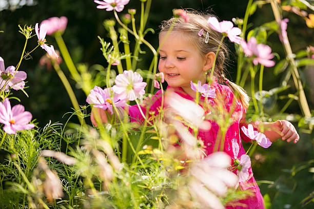 istock Young girl picking flower in garden 514458633