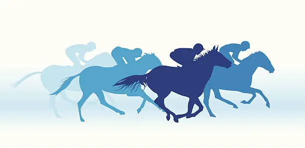 Vector illustration of Gallop on horses