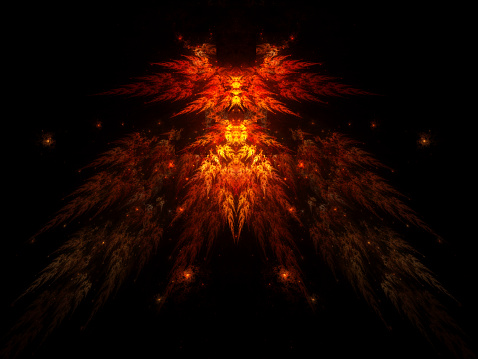 Devil shape fractal, computer generated abstract background