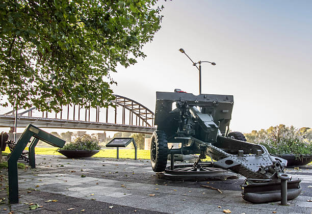 Memorial Place of the Battle of Arnhem. Memorial Place of the Battle of Arnhem, with cannon . It was a scene of World War 2 battle during Market-Garden Airborne operation. arnhem photos stock pictures, royalty-free photos & images