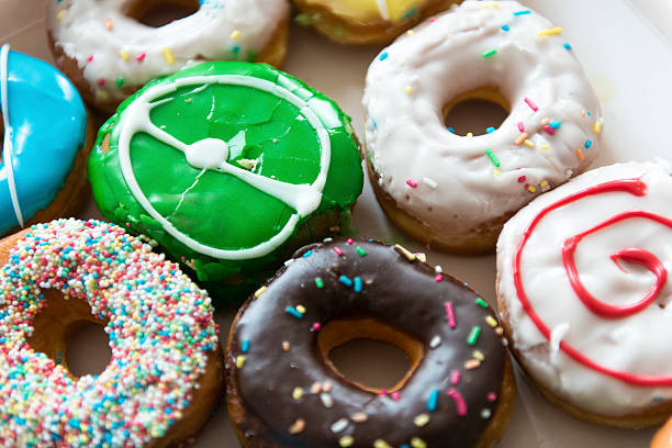 istock Close up of donuts in a box 514460111