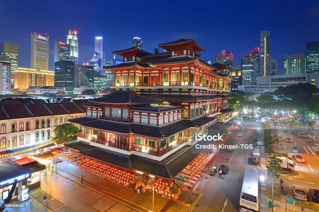 Buddha Tooth Relic Temple in Chinatown, Singapore - The famous Buddha Tooth Relic Temple in Chinatown, Singapore. Buddha Tooth Relic Temple Stock Photo