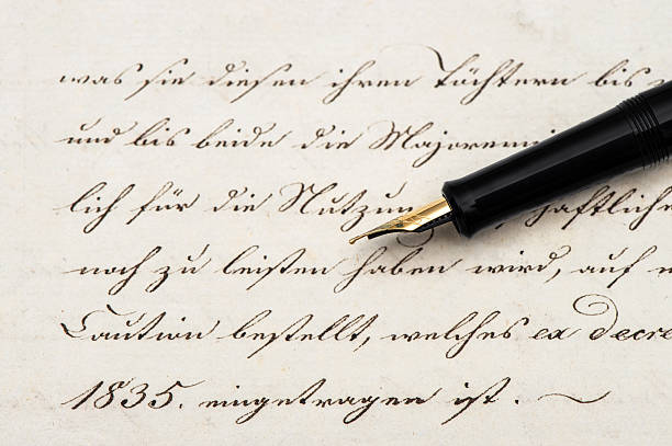 istock calligraphic handwritten text and vintage ink pen 514460815