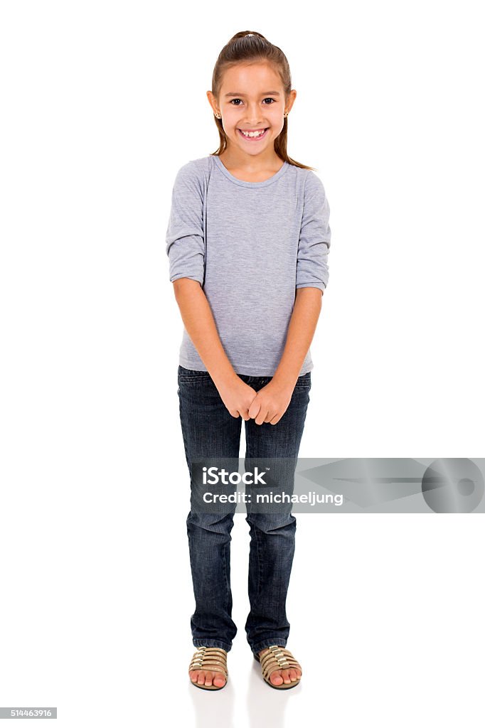 little girl portrait portrait of cute little girl on white background Child Stock Photo