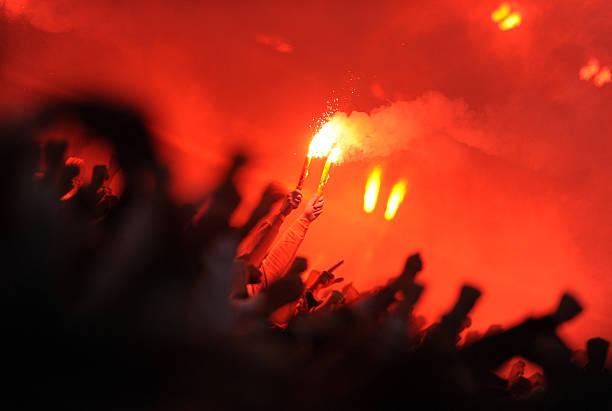 istock Football fans Pyrotechnics 514464004