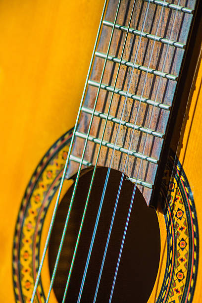 Acoustic classical guitar. Acoustic classical guitar. Close-up deck and strings karlheinz böhm stock pictures, royalty-free photos & images