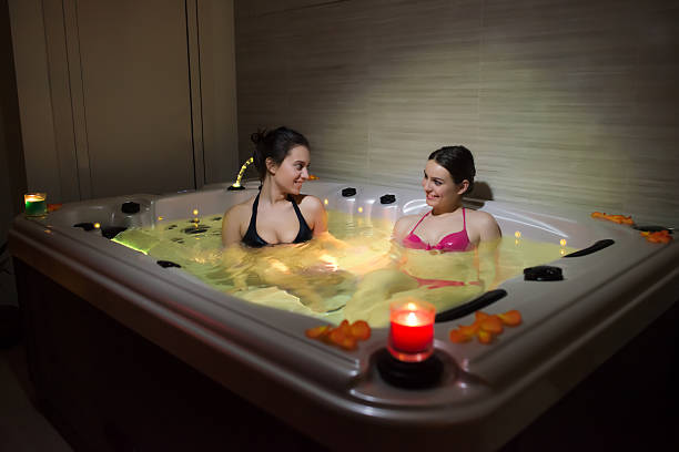 istock Relaxing in hot tub 514466340