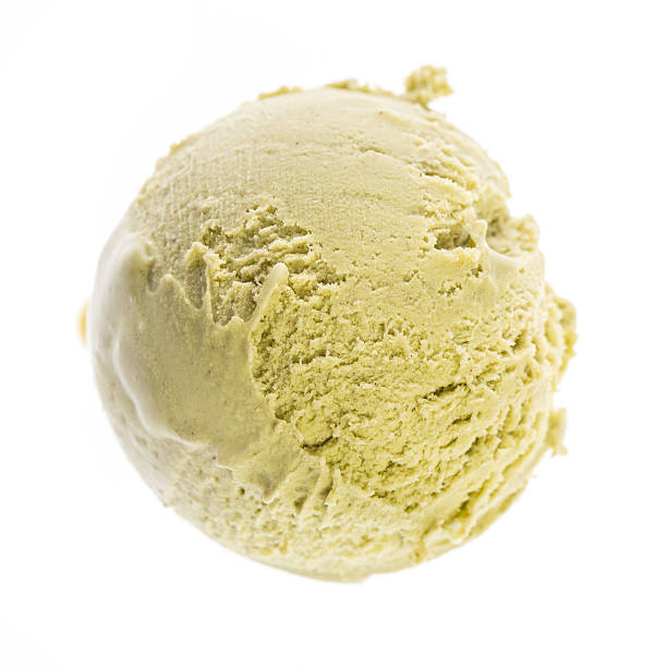 vista superior de pistacho cuchara de helado - scoop ice cream frozen cold fotografías e imágenes de stock