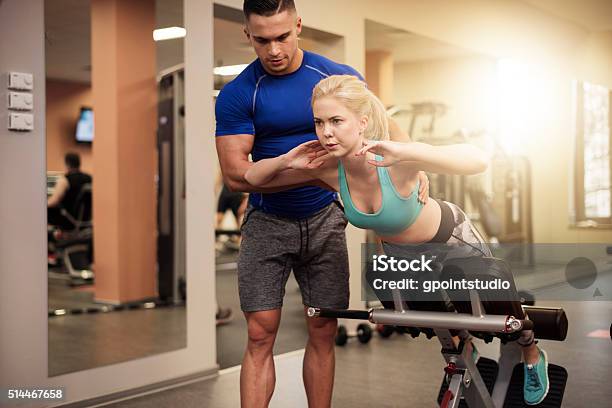 Sit Ups On Exercise Machine Stock Photo - Download Image Now - Active Lifestyle, Activity, Adult