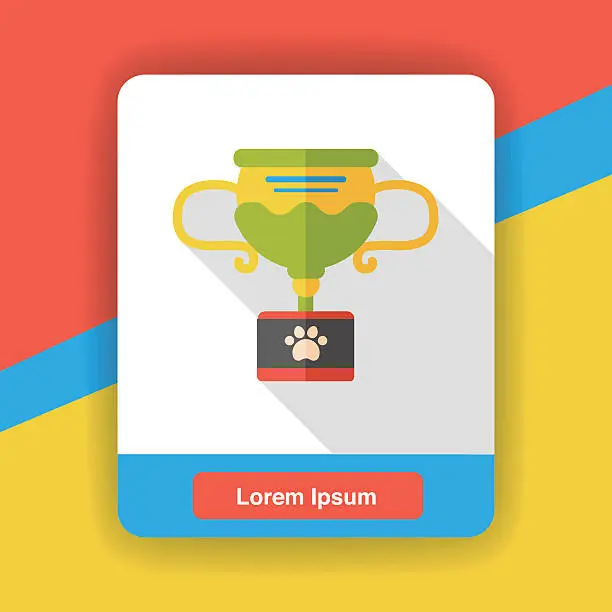 Vector illustration of pet champion trophy flat icon