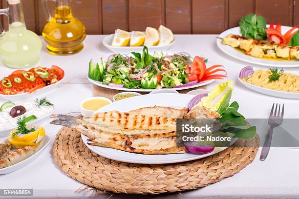Turkish And Greek Table With Special Alcohol Drink Raki Ouzo Stock Photo - Download Image Now