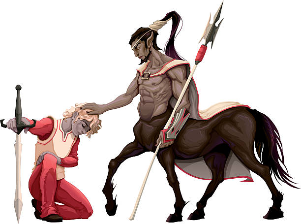 ilustrações de stock, clip art, desenhos animados e ícones de humildade. o príncipe com o centaur. - book monster fairy tale picture book
