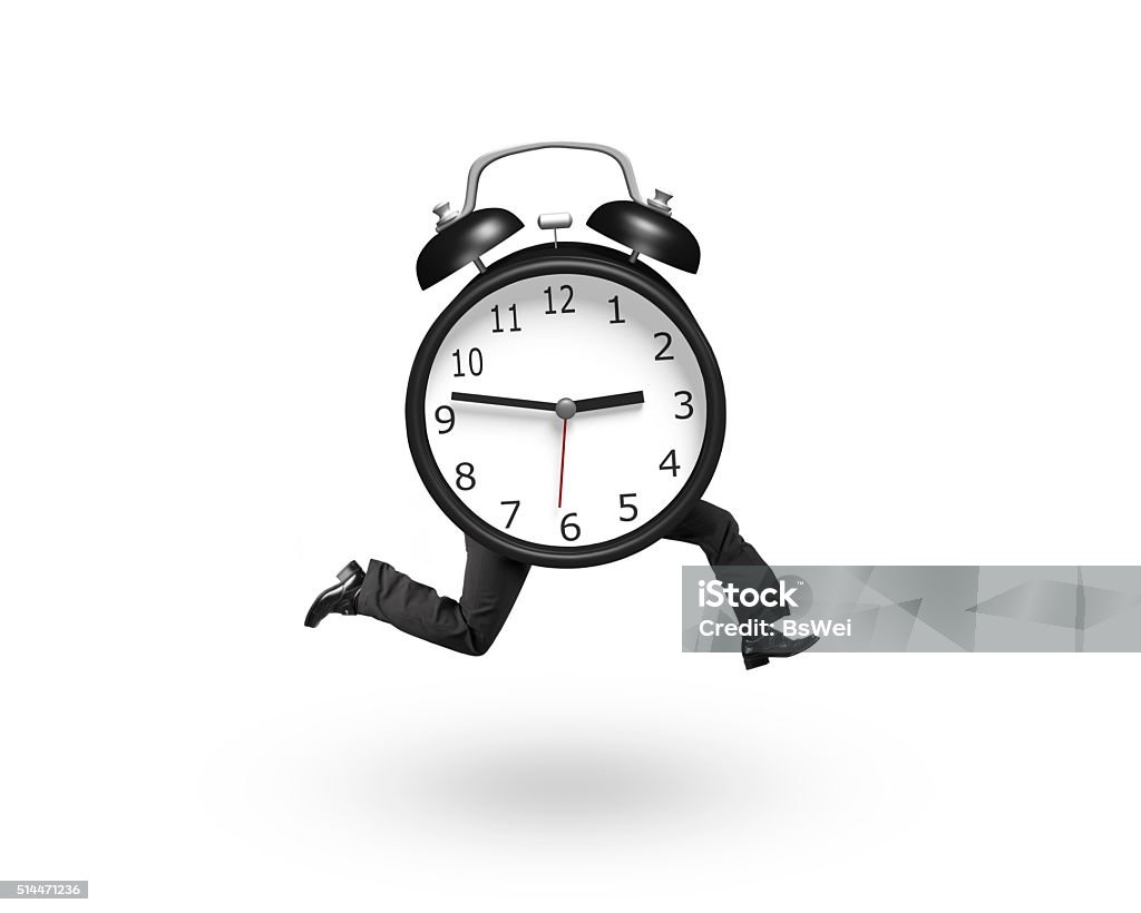 Casa de la carretera Cada semana seguramente Alarm Clock With Human Legs Running Stock Photo - Download Image Now -  Alarm Clock, Black Color, Clock - iStock