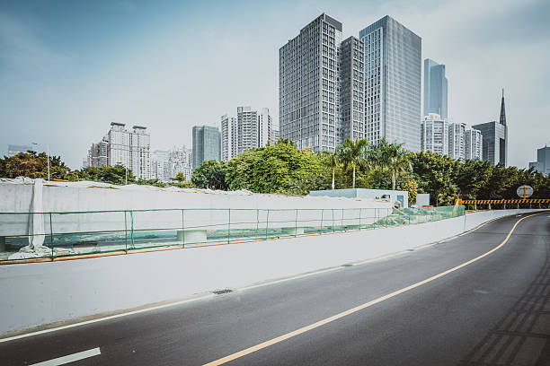 istock empty road with zebra crossing and skyscrapers in modern city 514472828