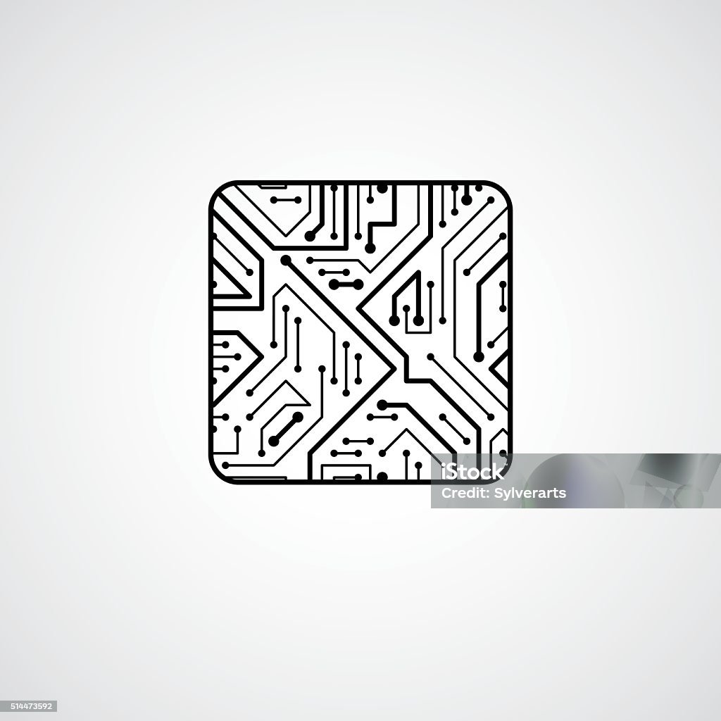 Cpu Vector Side View Vector Technology Cpu Design With Square Microprocessor Scheme Stock ...