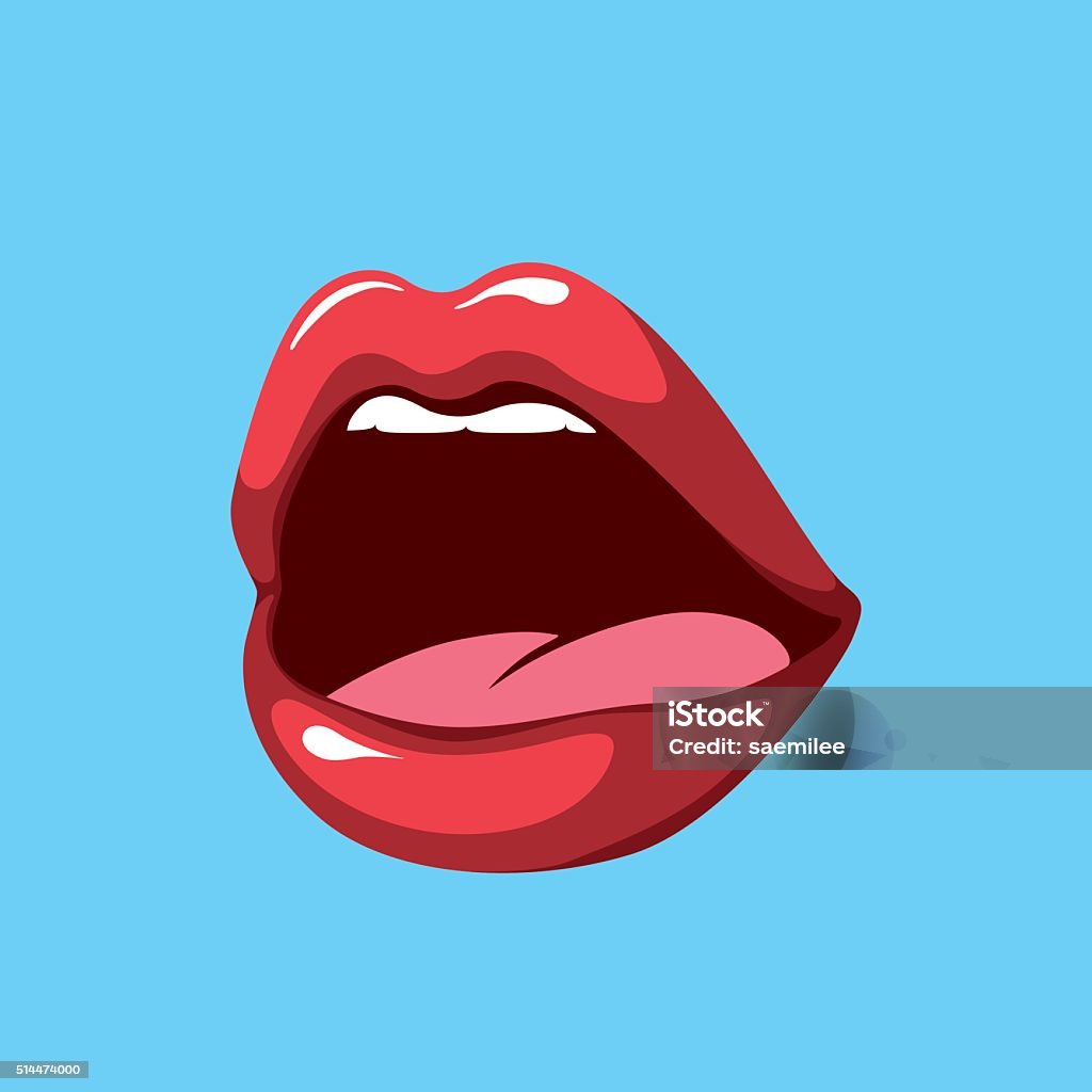 Mouth With Red Lips Vector illustration of woman's mouth. Mouth Open stock vector