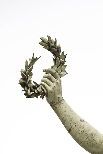 Laurel Wreath hand held by a bronze statue