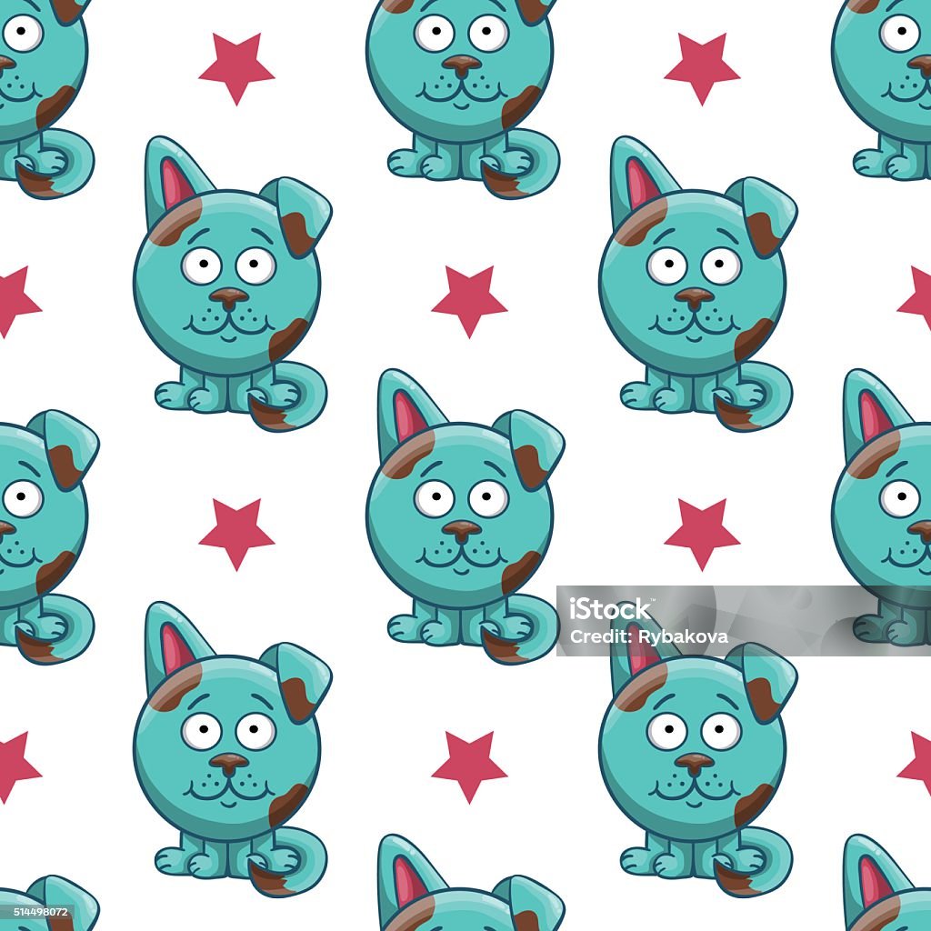 Size Pattern Cartoon Seamless Pattern With Cartoon Dog Stock Illustration - Download Image ...