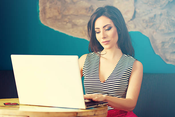 istock Young Beautiful Woman Using Laptop 514498770