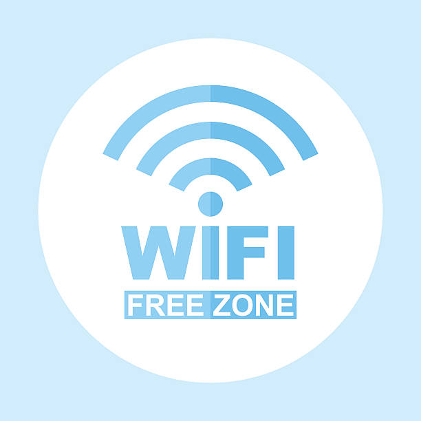 ilustrações de stock, clip art, desenhos animados e ícones de ícone de wi-fi gratuito zona. vector ilustração de sinal - wifi zone