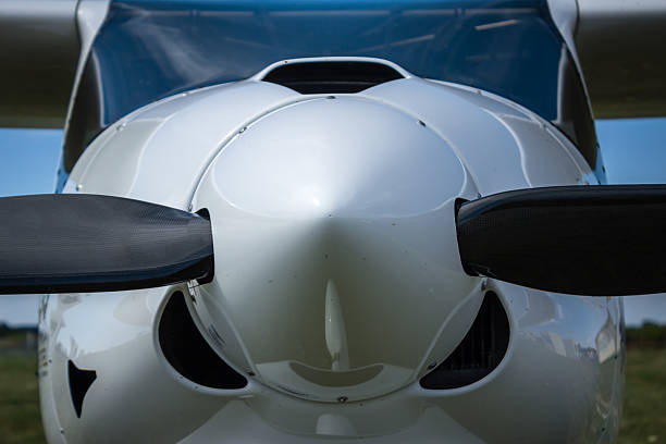 istock Front view of a small airplane close-up 514501732