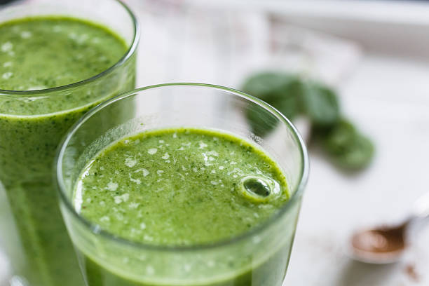 istock Two green smoothie in the glass 514502166