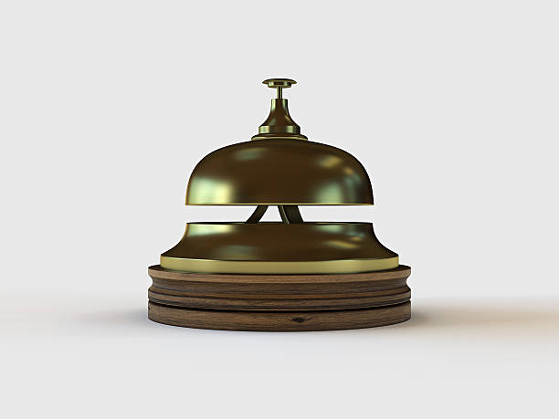 istock Hotel Service Bell Brushed Brass Metal on White Background 514502938