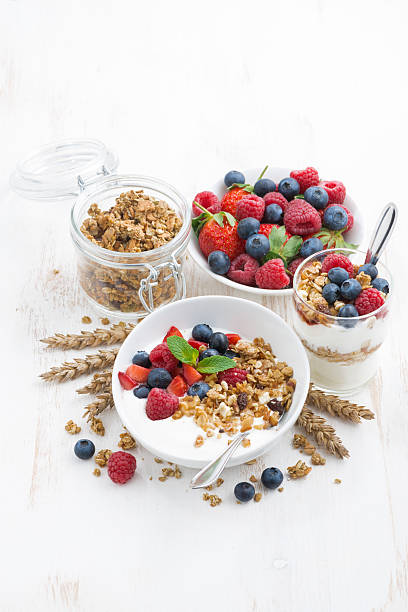 istock healthy breakfast with natural yogurt, muesli and berries 514503034