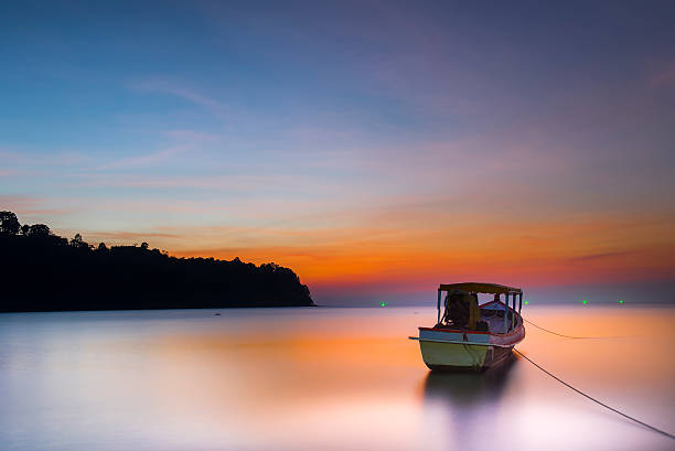 istock Small boat at the Andaman Sea at sunset 514507086