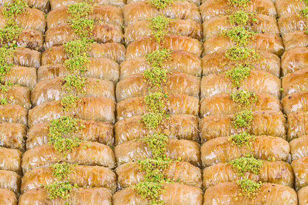 istock Turkish Ramadan Dessert Baklava with concept background 514512986