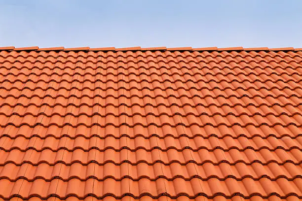 Tile roofs, patterns of blue sky