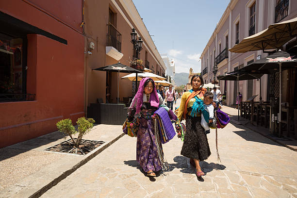 Tzotzil women, indigenous Maya people stock photo