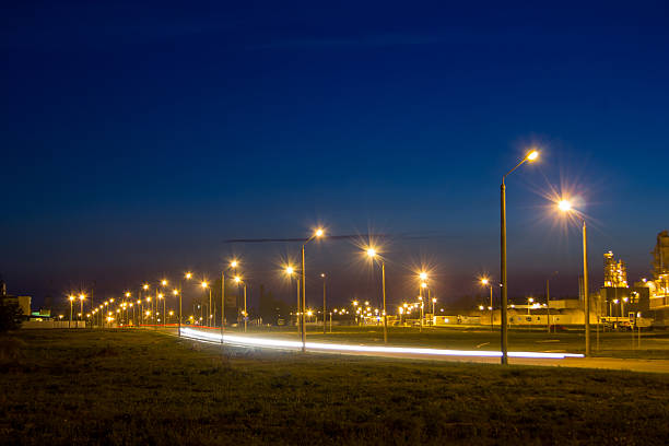 istock Road near the factory at night. 514514143
