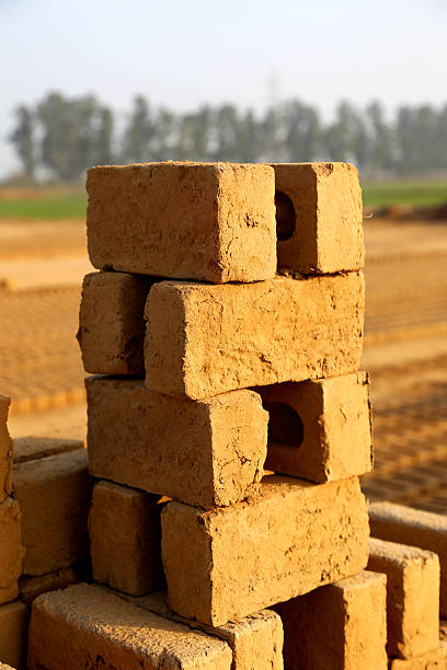 Heap of adobe Bricks stock photo