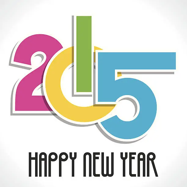 Vector illustration of new year 2015 greeting design vector