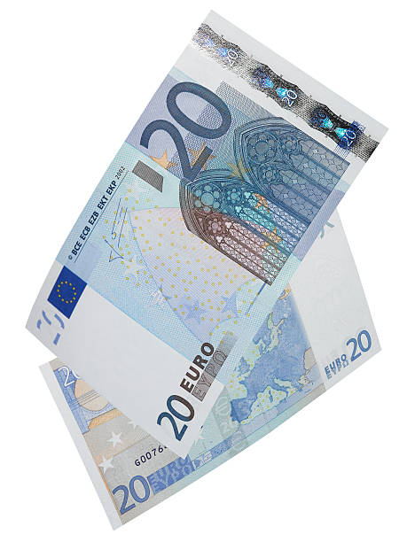istock Twenty euro bills isolated on white 514518035