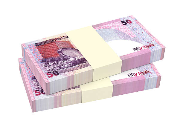 istock Qatar riyal bills isolated on white background. 514518098