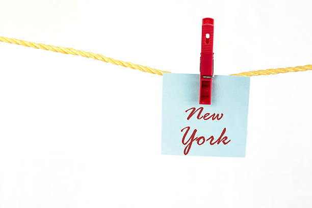 istock Note colored paper with the word New York 514518107
