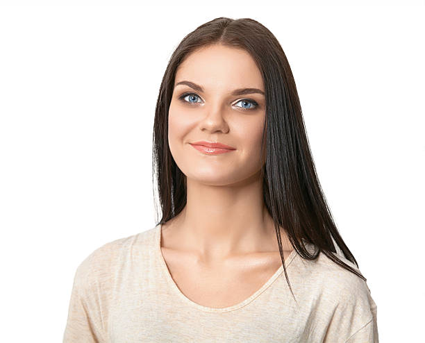 istock Beautiful woman portrait. Isolated on white background 514519109
