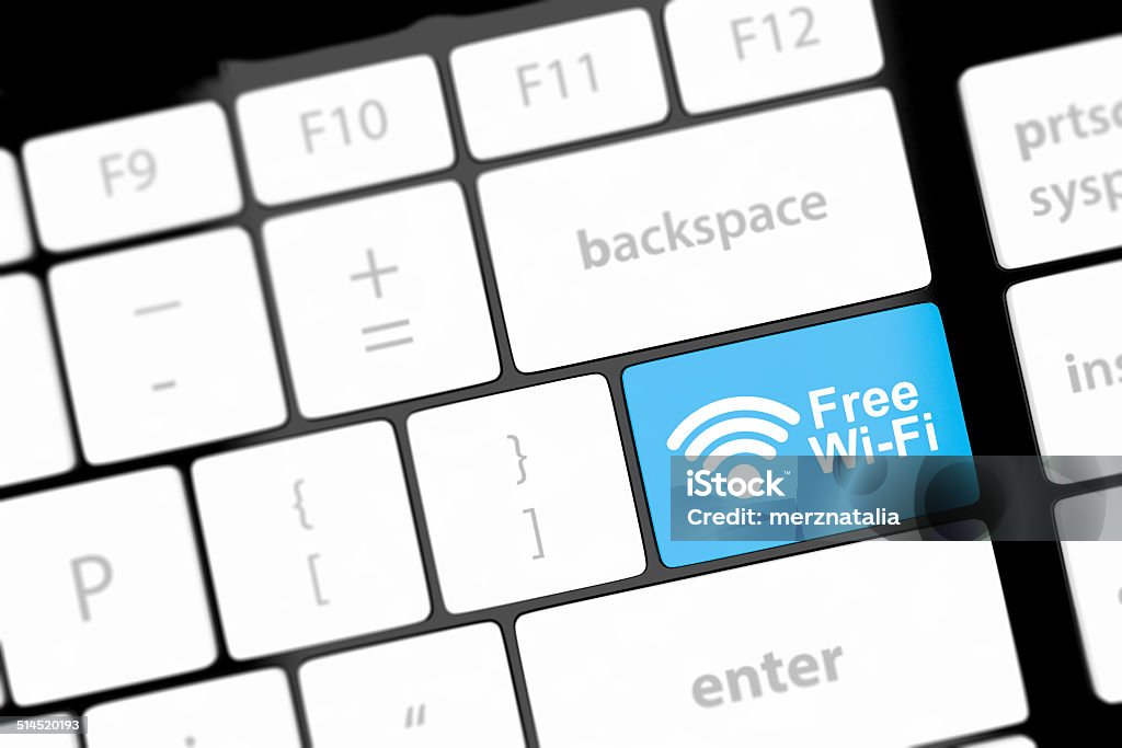 Fi Button Keyboard Free Wifi Button On Keyboard With Soft Focus Stock Photo - Download ...