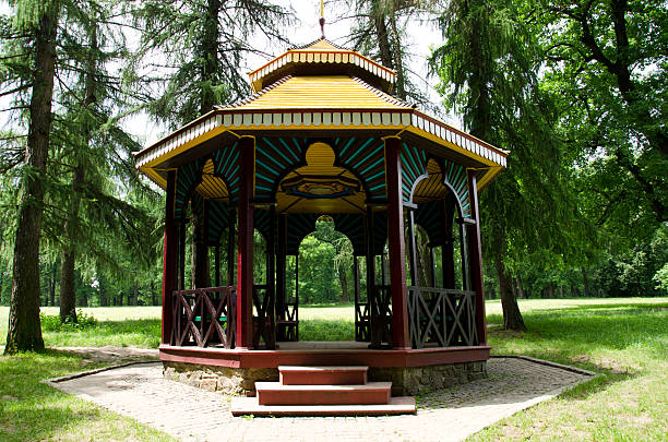istock Chinese gazebo in the woods 514531309