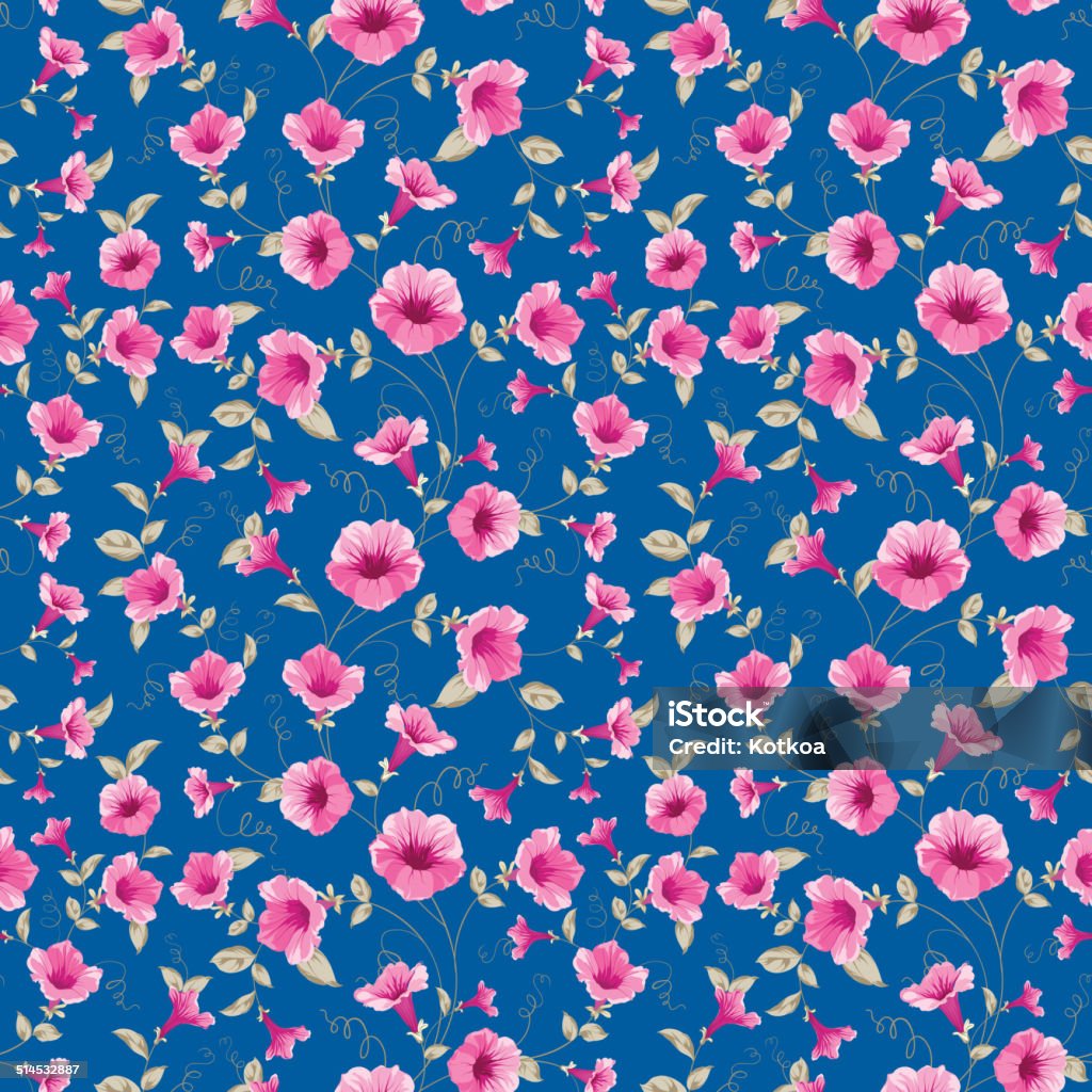 Floral seamless pattern Floral seamless tile for textile design. Vector illustration. Blue stock vector