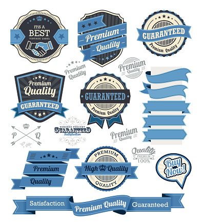 Set of vintage badges and design elements, vector illustration eps-10
