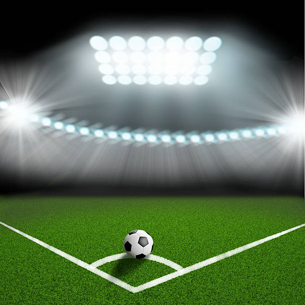 istock soccer ball on the green field corner 514537537