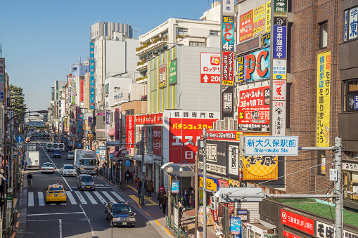 Shin-Okubo area of Tokyo, considered as the city's Koreatown. 