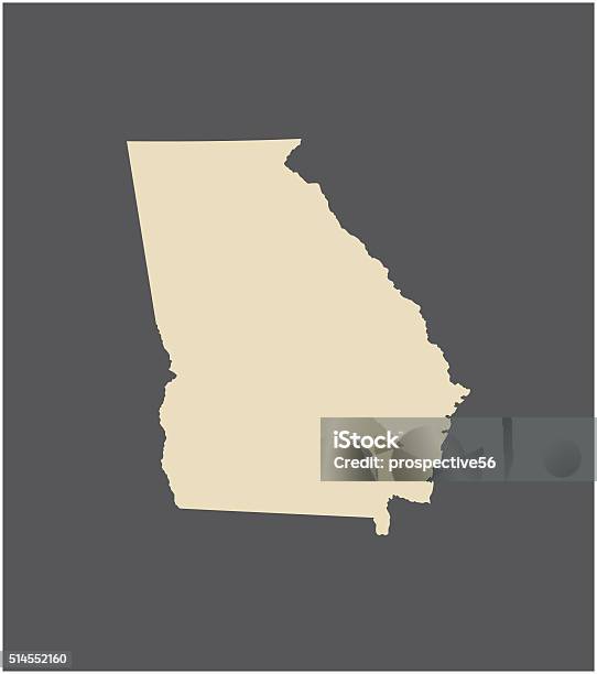 Georgia Map Vector Outline Stock Illustration - Download Image Now - Boredom, Boundary, Business Finance and Industry