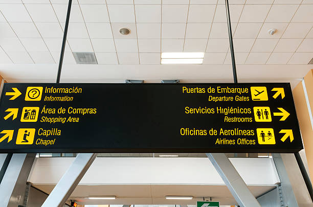 istock Bi Lingual Airport Signs 514552868