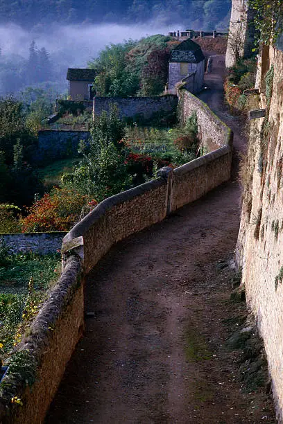 narrow lane in Avallon, Burgund, France