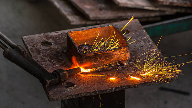 istock Metal cutting, steel cutting with acetylene torch, 514553592