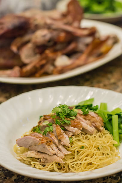 Noodle with grilled duck and vegetable